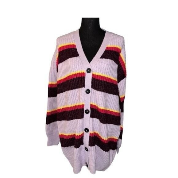 Scotch & Soda midi length knit striped cardigan XL New - Picture 2 of 9